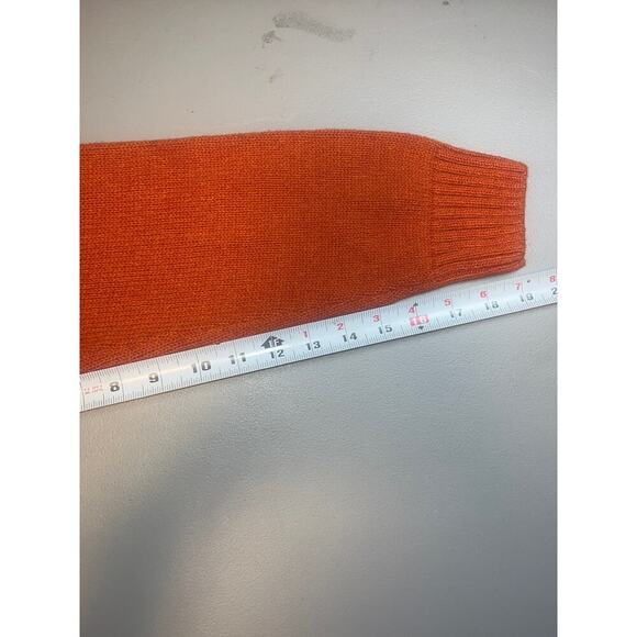 Chaps Orange Sweater Big Elbow Patch Button Casual Men's Size Medium 100% Cotton - Picture 4 of 8